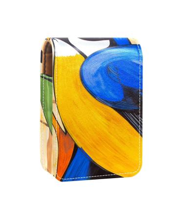 Travel Lipstick Organizer Case Lipstick Case Portable Makeup Bag With Mirror Abstract Art Style Painting G611b8vkae