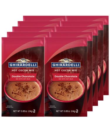 Ghirardelli Double Chocolate Hot Cocoa Mix, 0.85-Ounce Packets (Pack of 10)