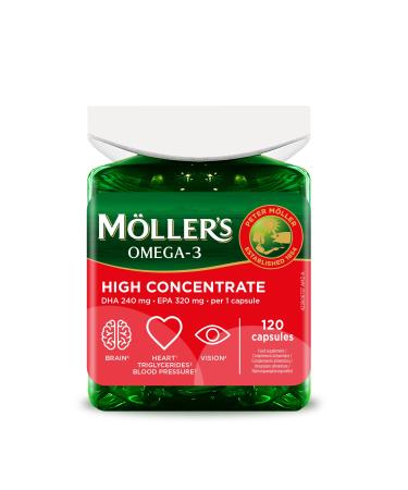M LLER'S Moller's Omega 3 Cardio Fish Oil Concentrated Rich in Omega-3 Fatty Acids (EPA and DHA) for Normal Heart Function 120 Omeg