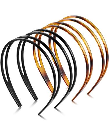 WILLBOND 4 Pieces Plastic Headbands Teeth Comb Hairbands Double Row Headwear Non-Slip Hair Hoop Accessory for Women Girls Favors (Black  Brown) - Buy Online on GoSupps.com