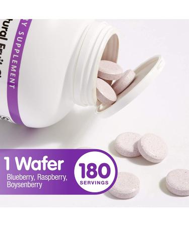 Natural Factors Vitamin C Chewable Wafers - 100% Natural Blueberry, Raspberry & Boysenberry - 500 mg, 180 Count - Buy Online on GoSupps.com