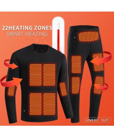 Yokbeer Heated Underwear Set - 22 Heating Zones 3 Temperature Control USB Heated Thermal Underwear for Women - Size 3XL Black - Buy Online on GoSupps.com
