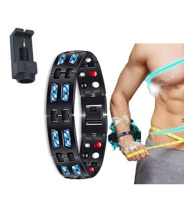 Titanium Power Magnetic Bracelet 4 in 1 Carbon Blue Titanium Magnetic Therapy Bracelet Imagineitem Magnetic Lymph Detox Bracelet Magnetic Slim Fit Bracelet