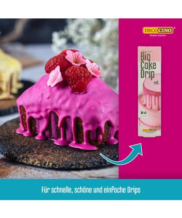 Decocino Bio Cake Drip Red - 40g | Organic Ready-to-Use Cake Glaze for Drip Cakes & Cake Pops - Palm Oil Free - Buy Online on GoSupps.com