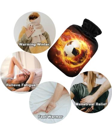 Naanle Fire Football Hot Water Bottle - 1L Transparent Heat Bottle for Bed & Pain Relief | Ideal Hand & Feet Warmer | International Shipping - Buy Online on GoSupps.com