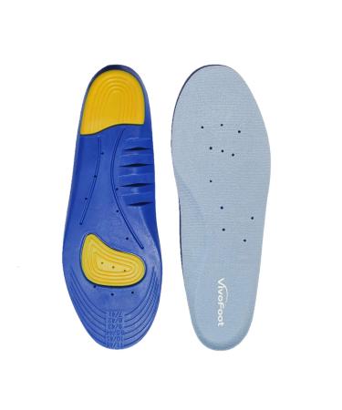 VivoFoot Memory Foam Full-Length Shoe Inserts  Comfort & Athletic Insoles for Men & Women (Men: 7-12)
