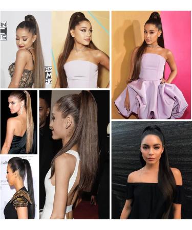 Hair Chignon 22/34 Inch Ponytail Extension Straight Hair Wig Bow Hair Band Synthetic Ponytail Women Extra Long Hair Extensions Messy Bun Hair Piece (Color : 07 Size : 34inches) - Buy Online on GoSupps.com