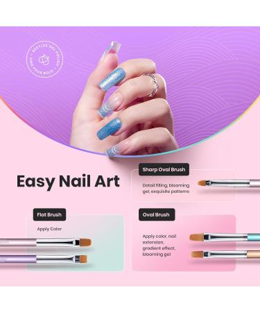 Beetles Professional Nail Brush Set - 6-Piece Nail Art Liner & Design Brushes for UV Nails Flat & Oval Brushes for French Manicure - Buy Online on GoSupps.com