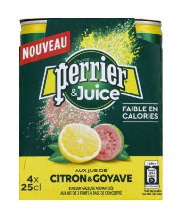 Perrier Juice lemon guava - 4 cans of 25cl
