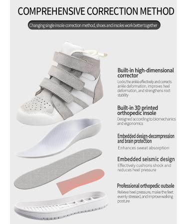 Kids Orthopedic Arch Support Boots | Anti-Slip Soles | Grey | Size 6.5 Toddler - Buy Online on GoSupps.com