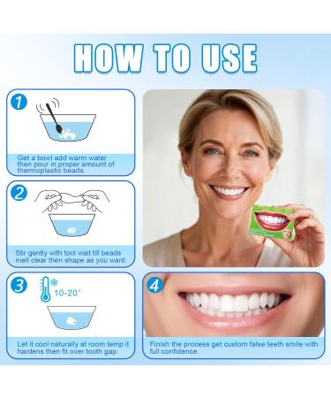 Moldable False Teeth Beads - Temporary Tooth Repair Kit | Fix Broken, Chipped Teeth, Cavity Temporary Fillings, Missing Tooth Gaps & Loose Dentures Within Minutes at Home 1PCS - Buy Online on GoSupps.com