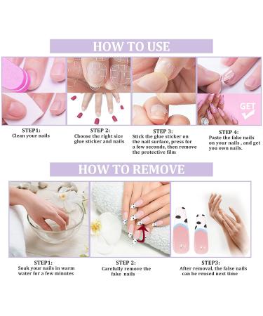 24 PCS Long Coffin Fake Nails Set - Love Pink Olive False Nails with Glue Sticker and File - Buy Online on GoSupps.com