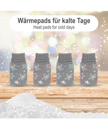 Com-Four 4x Pocket Warmer Turtleneck Design | Cozy Hand Warmers with Star Motif in Gray (4 Pieces) - Ideal for International Shipping - Buy Online on GoSupps.com