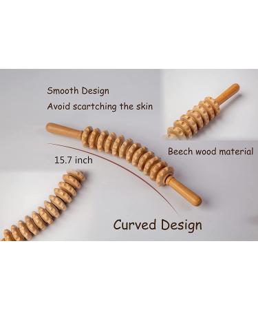 Mikako Wood Therapy Roller Massage Tools for Lymphatic Drainage | Wooden Muscle Roller Stick for Pain Relief & Cellulite | Maderoterapia Rolling Body Massager - Buy Online on GoSupps.com