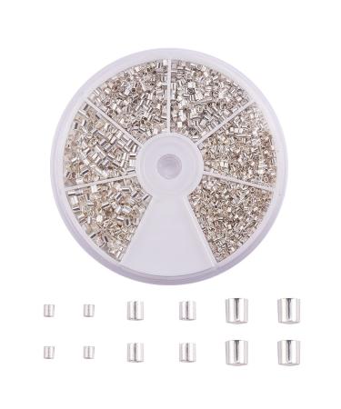 PH PandaHall Crimp Tube Beads  3000 Pcs 1.5mm 2mm 2.5mm Brass Tube Crimp End Spacer Beads Cord End Caps Loose Stopper Beads for Earring Necklace Pendant DIY Jewelry Gift Making  Silver 1.5 2 2.5mm Silver - Buy Online on GoSupps.com