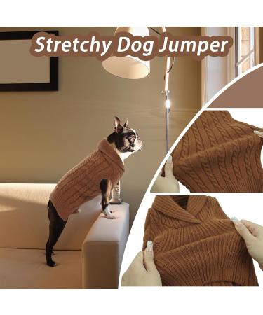 Hjumarayan Soft & Warm Dog Sweater for Medium-Sized Dogs Reversible Knit Sweater for Yorkshire & French Bulldogs (Brown Size L) - Buy Online on GoSupps.com