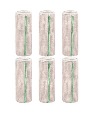 6 Rolls Elastic Bandage Wrap 6" x15ft Breathable Compression Bandage with Self-Closure Washable Compression Wraps for Legs Arms Hand