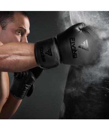 Pro Training Boxing Gloves for Men & Women | PU Leather MMA Kickboxing Gloves | Heavy Punching Bag Mitts | Ventilated Palm | 8oz Black - Buy Online on GoSupps.com