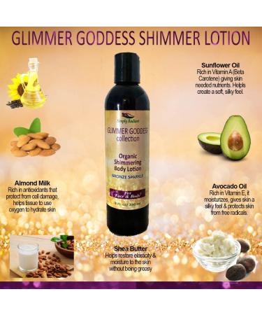 Organic Bronze Body Shimmer Lotion - GLIMMER GODDESS 8 oz - Buy Online on GoSupps.com