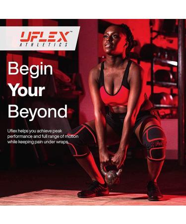 UFlex Knee Compression Sleeve Support - Non Slip Knee Brace for Pain Relief - Red, Medium - Buy Online on GoSupps.com