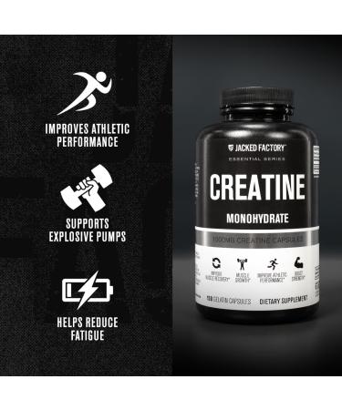 Jacked Factory Creatine Monohydrate 5000mg - 150 Capsules - Buy Online on GoSupps.com