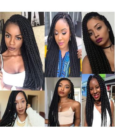 Braids Extensions - Black Kanecalon Jumbo Braids | 24 Inch Crochet Hair Extensions - 6 Packs for Art & Styling | High-Quality Hair Extensions - Buy Online on GoSupps.com