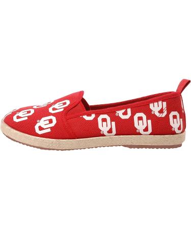 FOCO NCAA Women's Oklahoma Sooners Espadrille Canvas Shoes - Medium Size - Buy Online on GoSupps.com