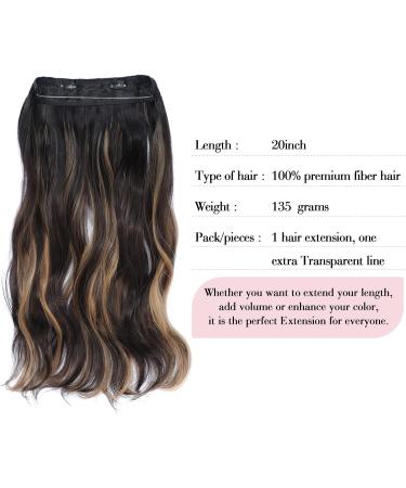 20 Inch Synthetic Wavy Invisible Wire Hair Extensions - Natural Black to Caramel Blonde - Buy Online on GoSupps.com