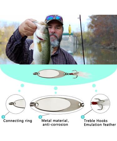 5PCS Sliver Fishing Spoons Lures Reflective Metal Jig Bait for Trout, Freshwater and Saltwater Treble Hooks Fishing Tackle 0.17oz to 0.63oz - Buy Online on GoSupps.com