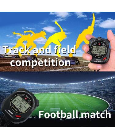 JUNSD Professional Stopwatch Timer for Sports 100 Lap Stopwatch Digital Sports Stopwatch with Countdown Timer 100 Lap Memory 0.001 Second Timing Water Resistant  Black - Buy Online on GoSupps.com