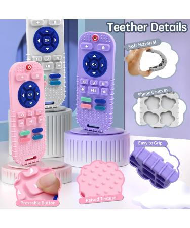 Bite Ring Baby Toys | 3-Piece Silicone Teething Aid for 3-12 Months | BPA-Free | Pain-Relieving Bathing Toys for Young Girls (Gray Pink Purple) - Buy Online on GoSupps.com