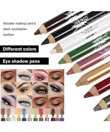 CRILSTYLEO 12pcs Pearlescent Eyeshadow Pencil Colored Eyeliner Gel Eyeliner Waterproof Eyeshadow Powder - Buy Online on GoSupps.com