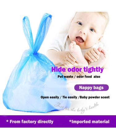 540 ct Disposable Diaper Bag for Baby | Odor Control, Fresh Light Baby Powder Scent | 180 Bags, Blue - Buy Online on GoSupps.com