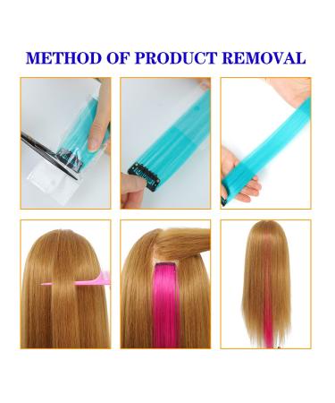 Dark Purple Colored Hair Extensions 22 Inch Straight Clip in Synthetic Hairpieces - 10 Pcs for Party, Halloween, Christmas, Cosplay - Sleek & Cute - Hightlight Colorful Hair Streaks - Buy Online on GoSupps.com