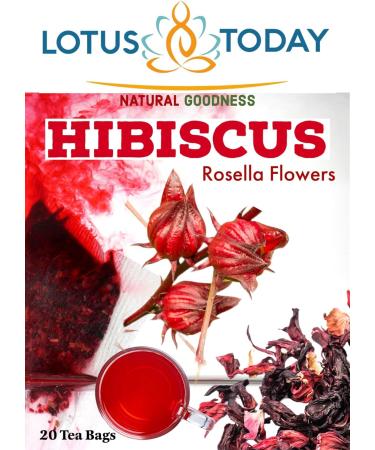 Lotustoday Herbal Tea 100% Natural Hibiscus Tea Bags (Pack of 5) Can make Iced Tea. Also Known as Rosella & Sorrel - Buy Online on GoSupps.com