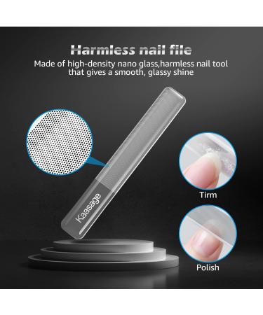 Kaasage Nail Clipper and File - Classic Stainless Steel Nail Cutter with Glass Nail File Clip Fingernails and Toenails Easily Gift for Men Women & Seniors - Buy Online on GoSupps.com