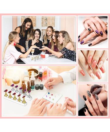 DIY Magnetic Nail Holder Set - Gold & Silver | Handmade Nail Training Display Stand with 20 Fake Nails and 126 Reusable Putty Clay Pieces - Buy Online on GoSupps.com