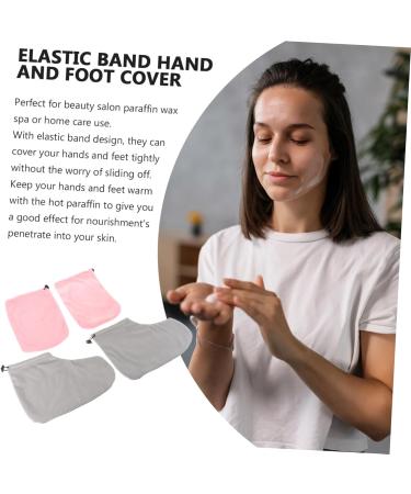 minkissy 3 Sets Gloves Wax Insulated Foot Cover Spa Mittens Grooming Glove Wax Mitts Heated Mittens Hand Wax Cover Paraffin Wax Bath Foot Cover Work Tools Fabric Washable Elastic Band Pink - Buy Online on GoSupps.com