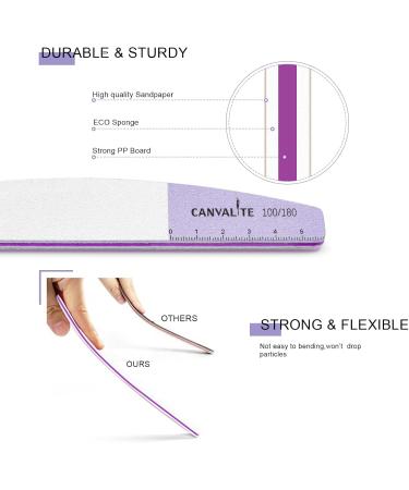 Buy Canvalite 12stk Nail Files for Gel Polish Professional 100/180 Double-Sided Washable & Reusable Nail Buffers | International Shipping Available - Buy Online on GoSupps.com