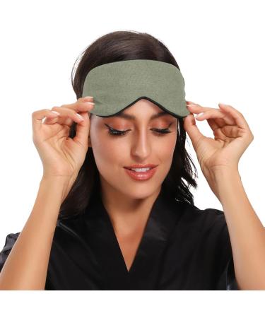Adjustable Haskirky Light Blocking Eye Mask for Men and Women - Perfect for Travel, Yoga, Meditation, and Deep Sleep - Pure Green - Buy Online on GoSupps.com
