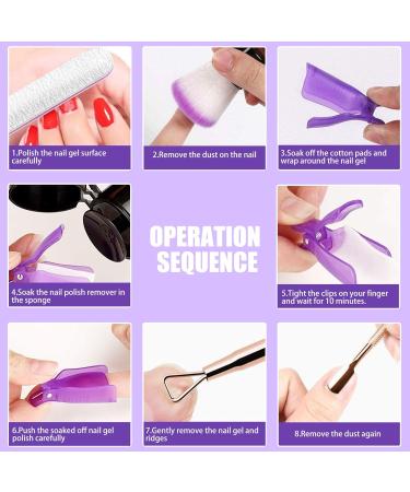 Hanyousheng 10 PCS Acrylic Nail Art Soak Off Clip Cap - Purple Gel Polish Remover Wrap Tool - Buy Online on GoSupps.com