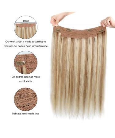 Sassina Miracle Wire Hair Extensions - Real Human Hair Full Head Hairpiece, Ash Blonde to Platinum Blonde P8/60, 20 120g - Buy Online on GoSupps.com