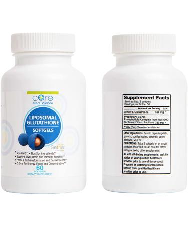 Liposomal Glutathione 500mg Softgels by Core Med Science | Setria Antioxidant Supplement | Made in USA - Buy Online on GoSupps.com
