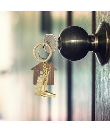 Hair Dryer Keyring Scissor Comb Pendant Keychain | Hairdresser Hair Stylist Jewelry Fashionable Pendant For Salon Graduation Jewelry Gold - Buy Online on GoSupps.com