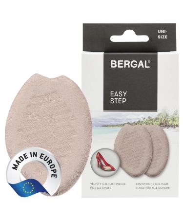 Bergal Easy Step silicone pads large 1 pair velvety surface self-adhesive foot pad forefoot cushion gel cushion for more comfort in women's shoes slippery & toe-free one-size