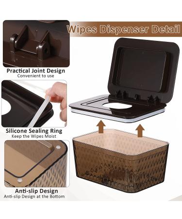 Baby Wipes Dispenser Set - Dustproof Holder Case with Lid for Fresh Diaper Wipes (2 Pieces) - Buy Online on GoSupps.com