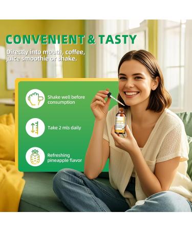 (2 Pack) M inch Magnesium Glycinate Liquid Drop High Absorption Liquid Magnesium Complex with Bromelain VitaminC D3 B6 & Zinc Threonate Supplement for Night Mood Muscle & Bone Support 1 Fl Oz (Pack of 2) - Buy Online on GoSupps.com