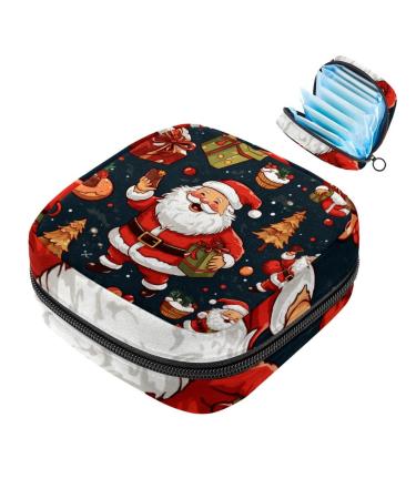 Muoooum merry Christmas pattern women's bonds Servant Paper Bag for Women Teen Girls Menstrual Cup Pocket Still Pad holder color 10 1 count (pack of 1)