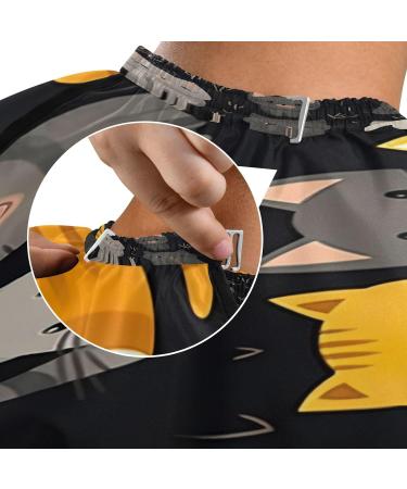 Kigai Cartoon Cats Barber Cape | Waterproof Hair Cutting Cape for Men & Women | Adjustable Salon Hairdressing Cape - Buy Online on GoSupps.com