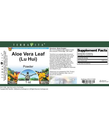 Aloe Vera Leaf (Lu Hui) Powder (1 oz ZIN: 511883) - 3 Pack - Buy Online on GoSupps.com